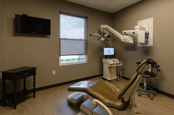Dental room with equipment