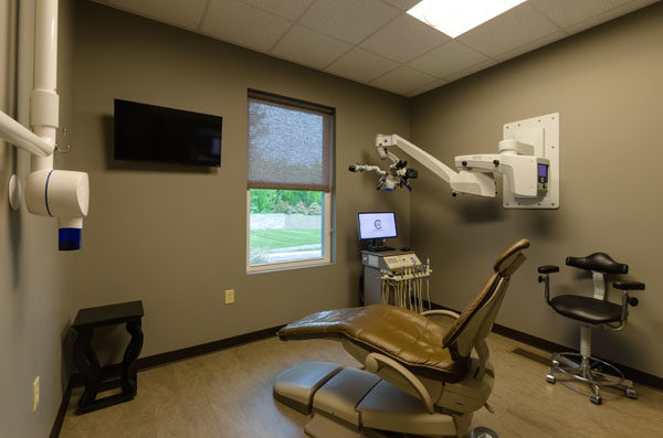 Dental room with equipment